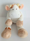 Doudou vache blanche et marron Nicotoy