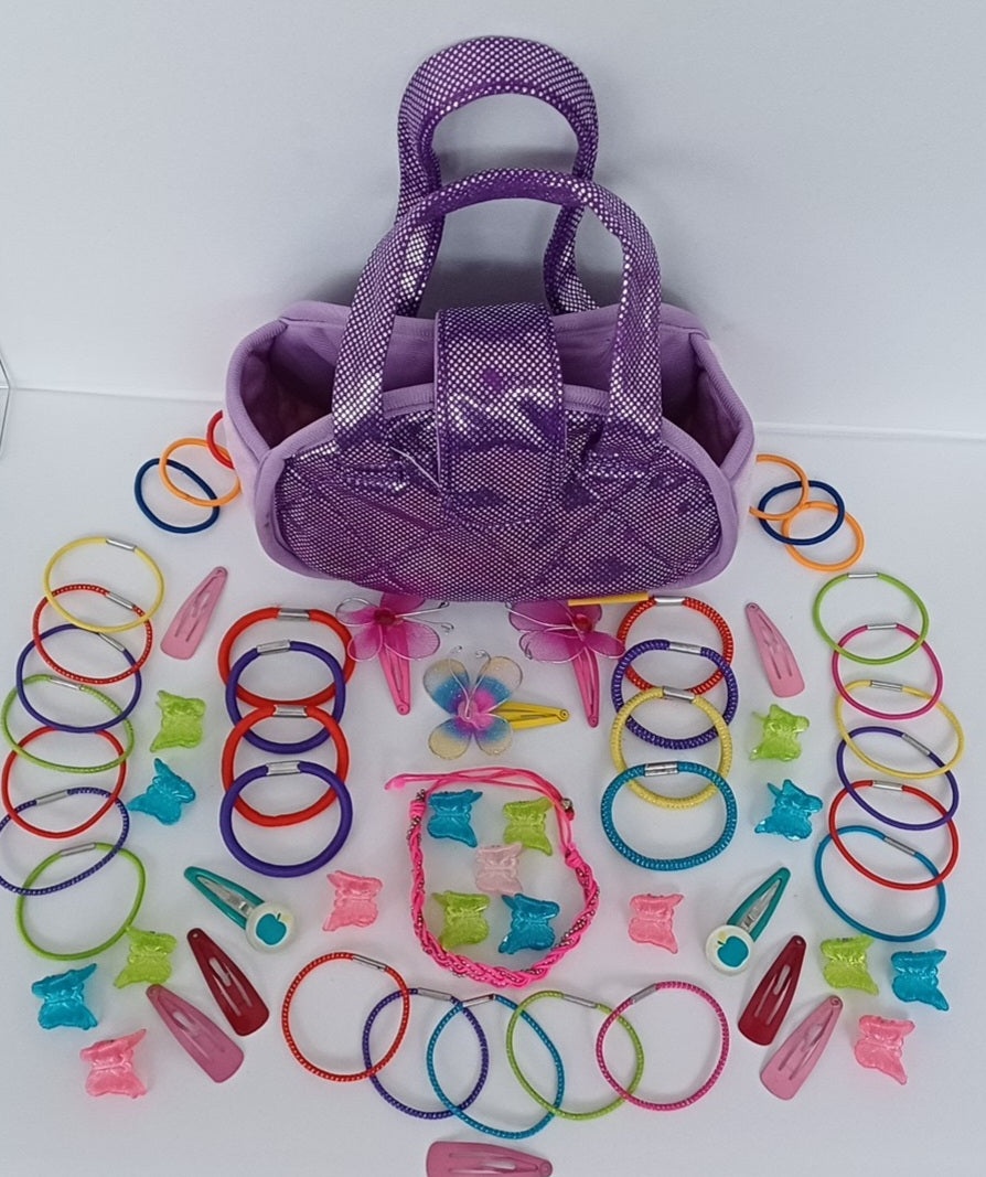 Lot accessoires cheveux + petit sac