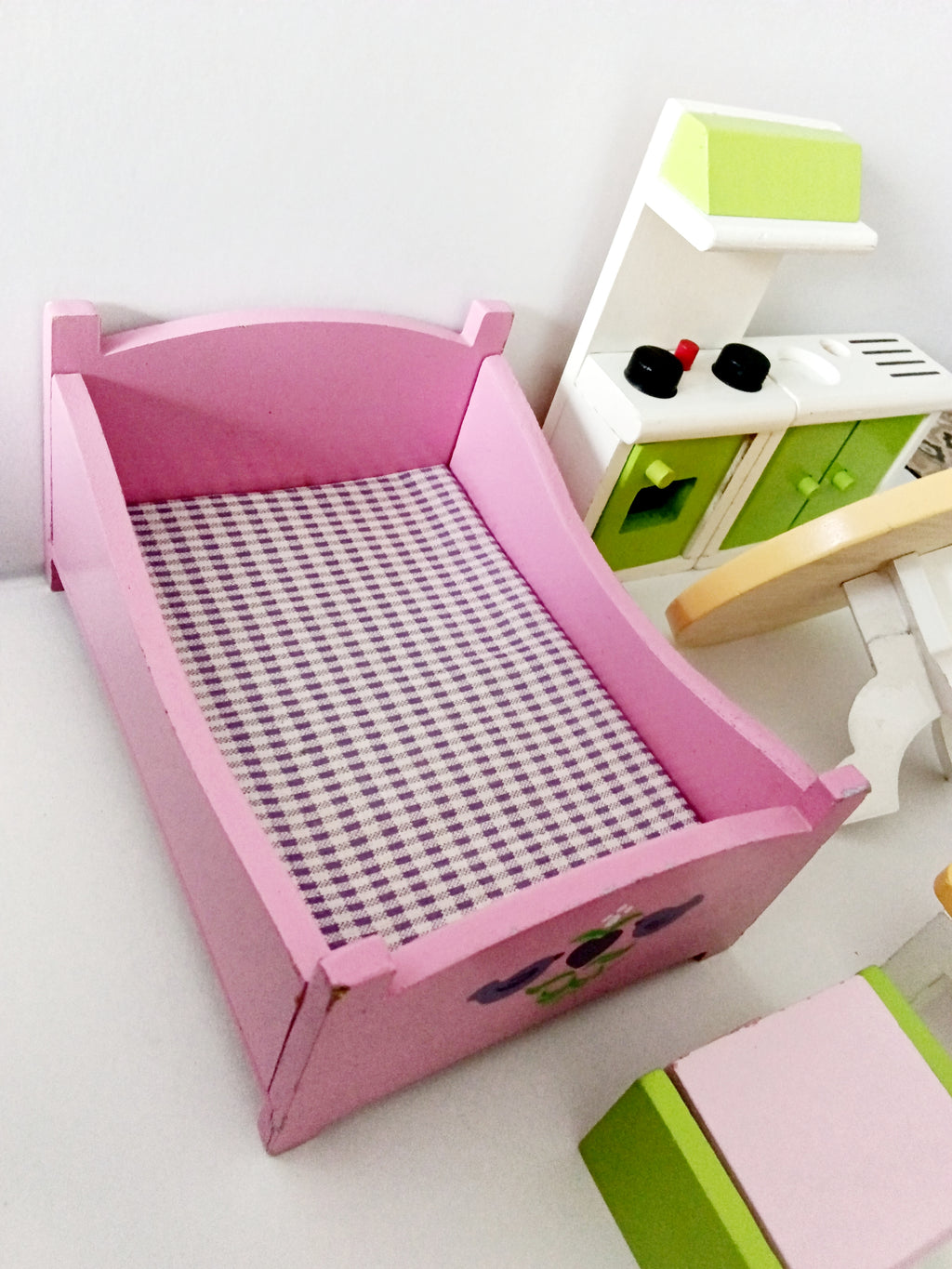 Ensemble de meubles en bois pour maison de poupées