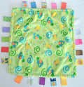 Doudou carré étiquettes multicolor