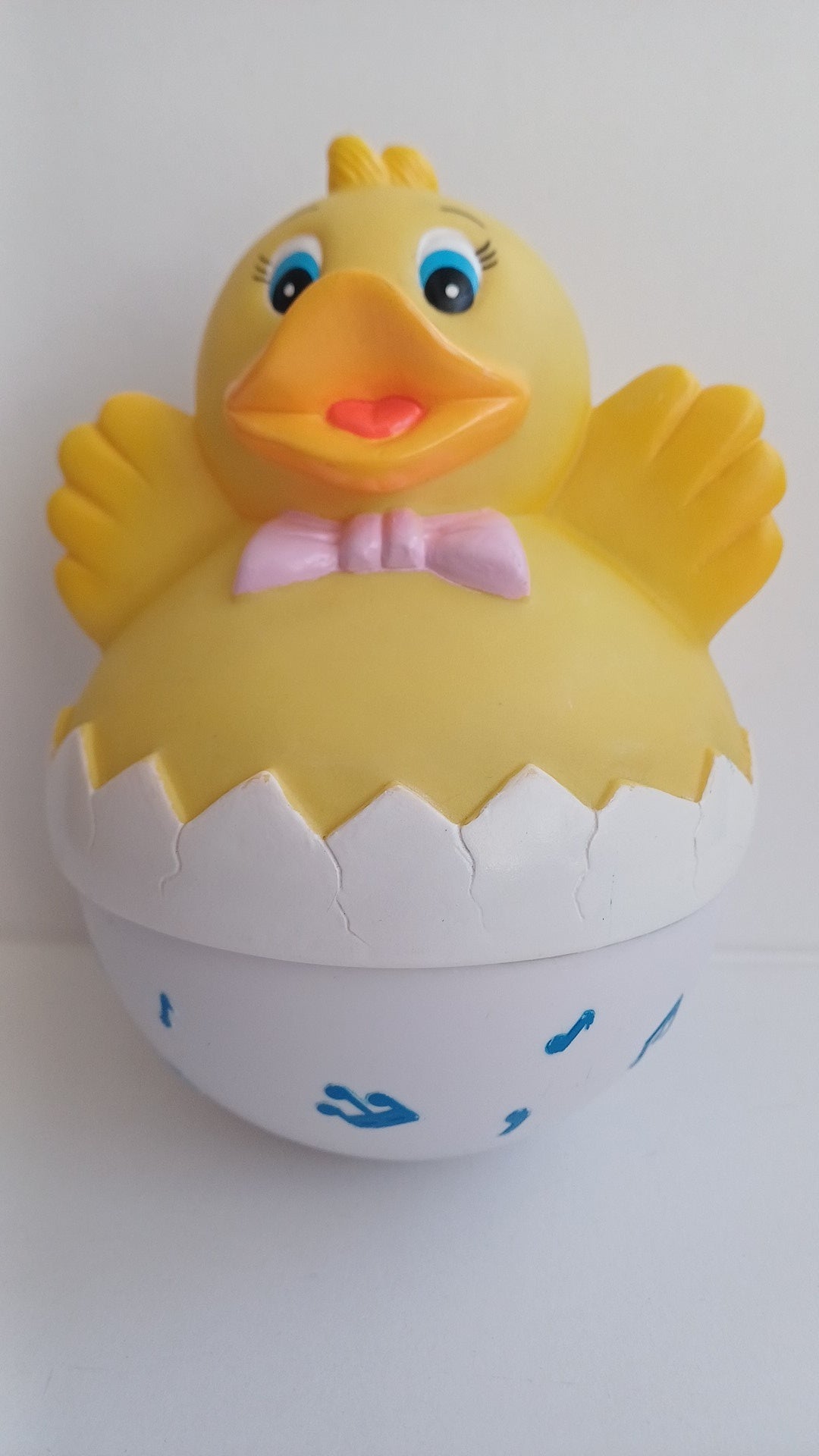 Jouet Culbuto poussin vintage dans son oeuf (Années 80)