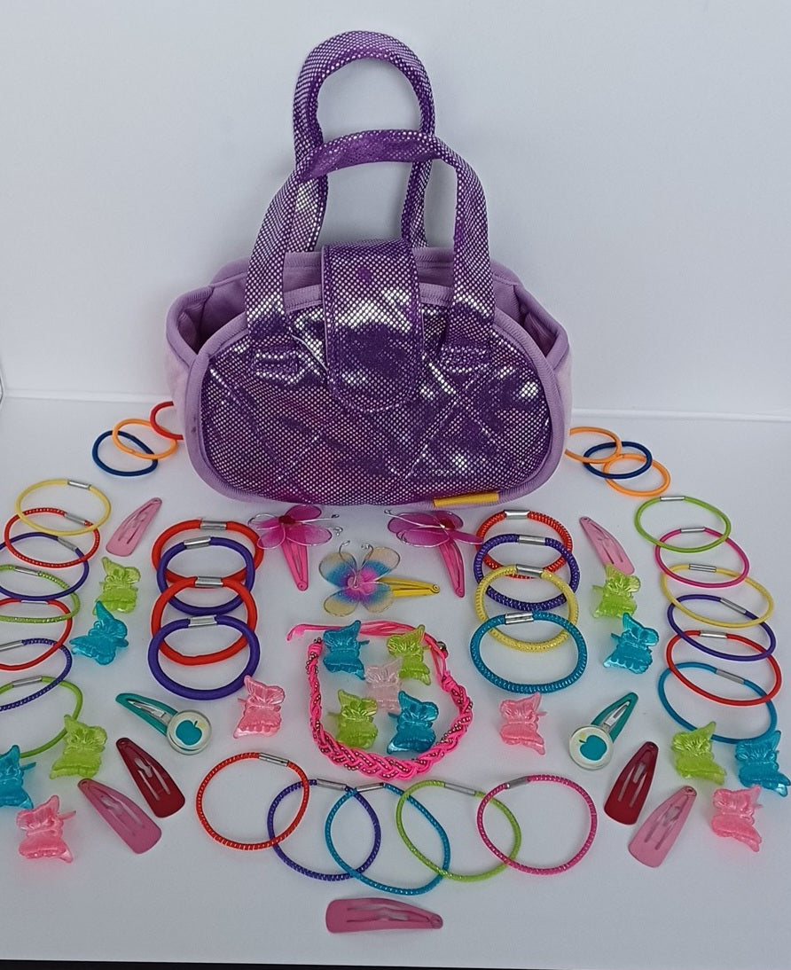 Lot accessoires cheveux + petit sac