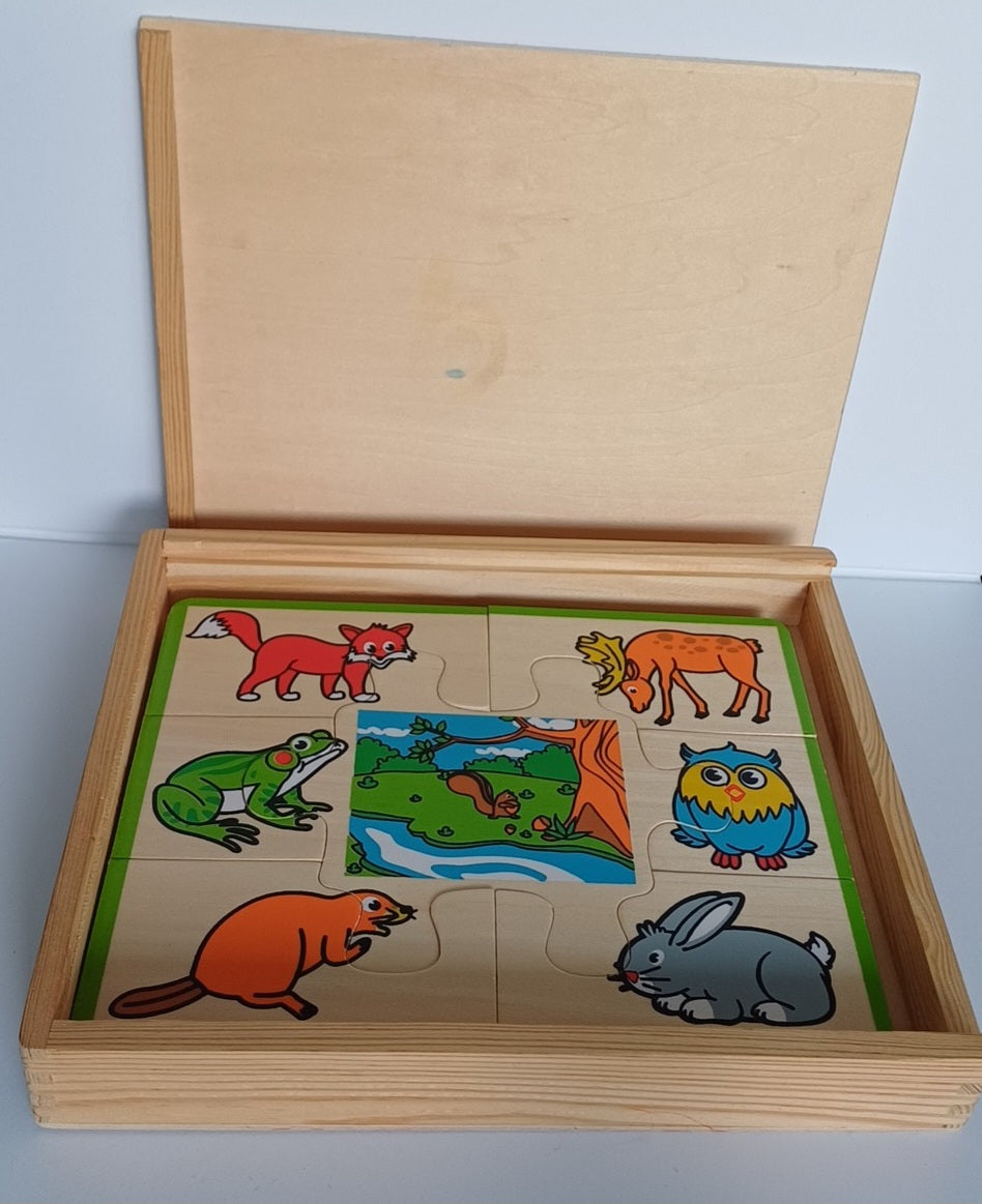 4 Puzzles en bois - Sapin Malin